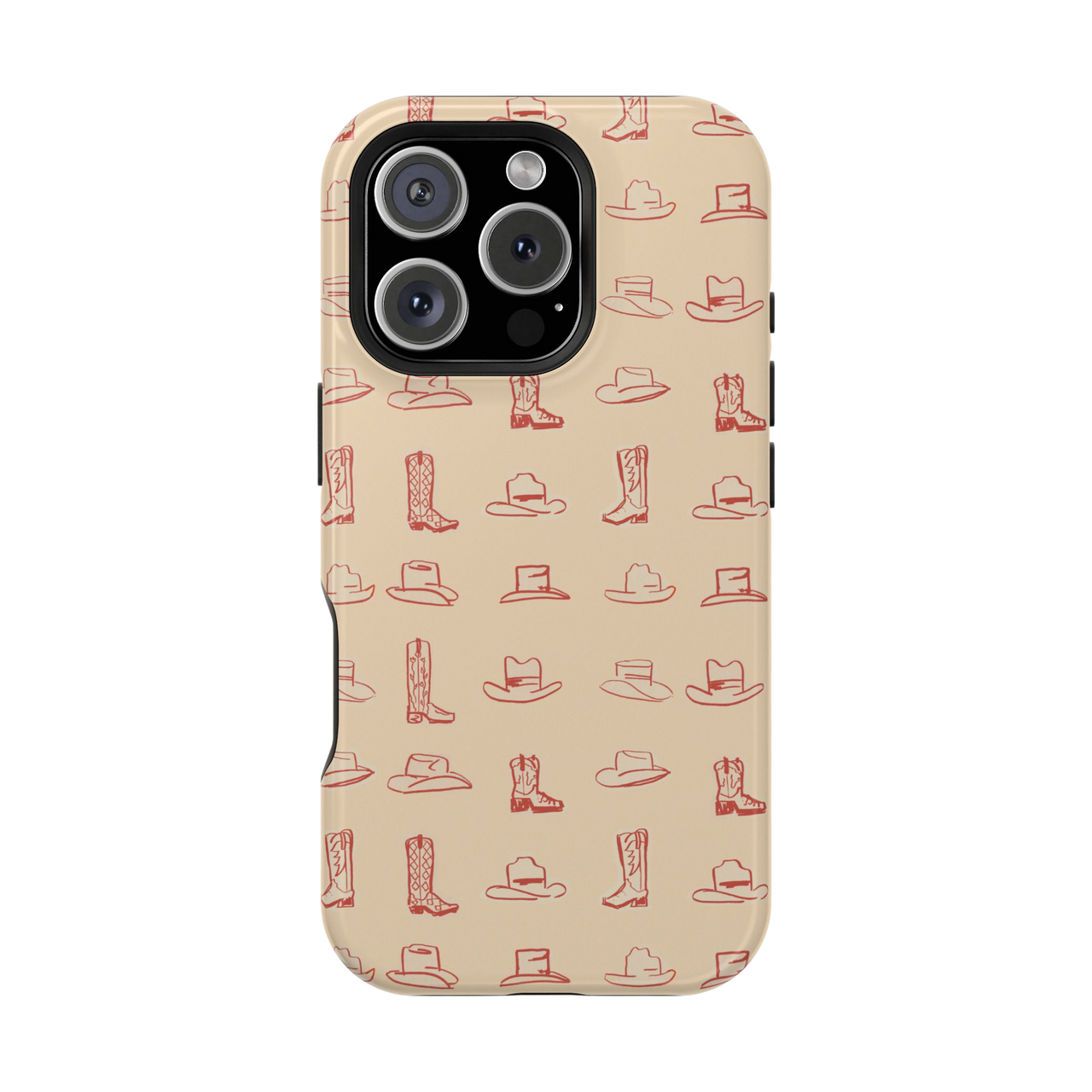 Cream & Pink Boots & Hats Tough Case